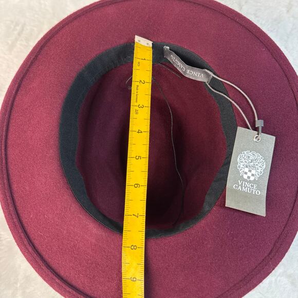 Vince Camuto 100% Wool Wide Brim Fedora Hat – Burgundy – New main image 9